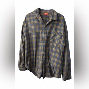 Arizona Jean Company Blue and Yellow Checkered Shirt